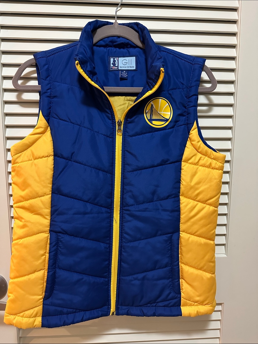 Golden State Warriors Kids Blue & Yellow Puffer Vest